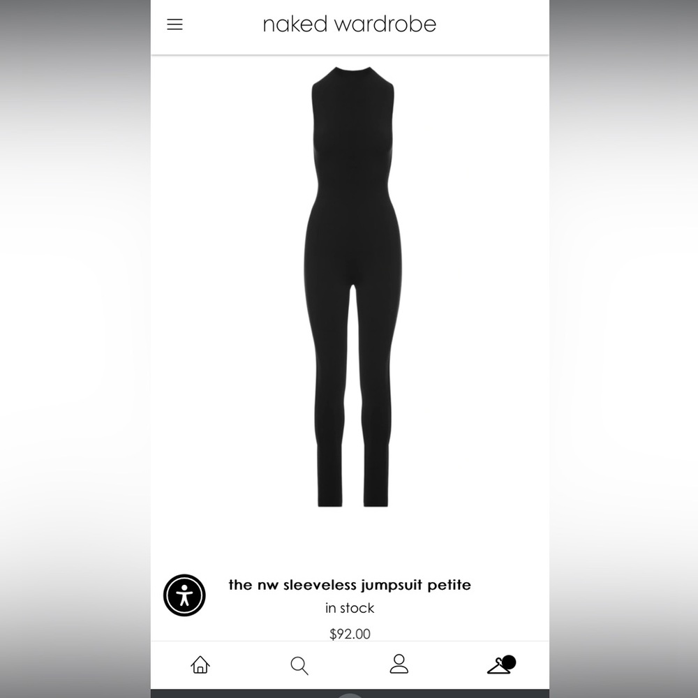 Naked wardrobe black sleeveless jumpsuit petite women’s XS